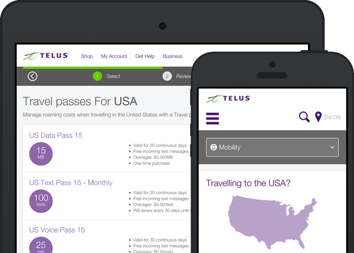 TELUS MyAccount - Add a Travel Pass