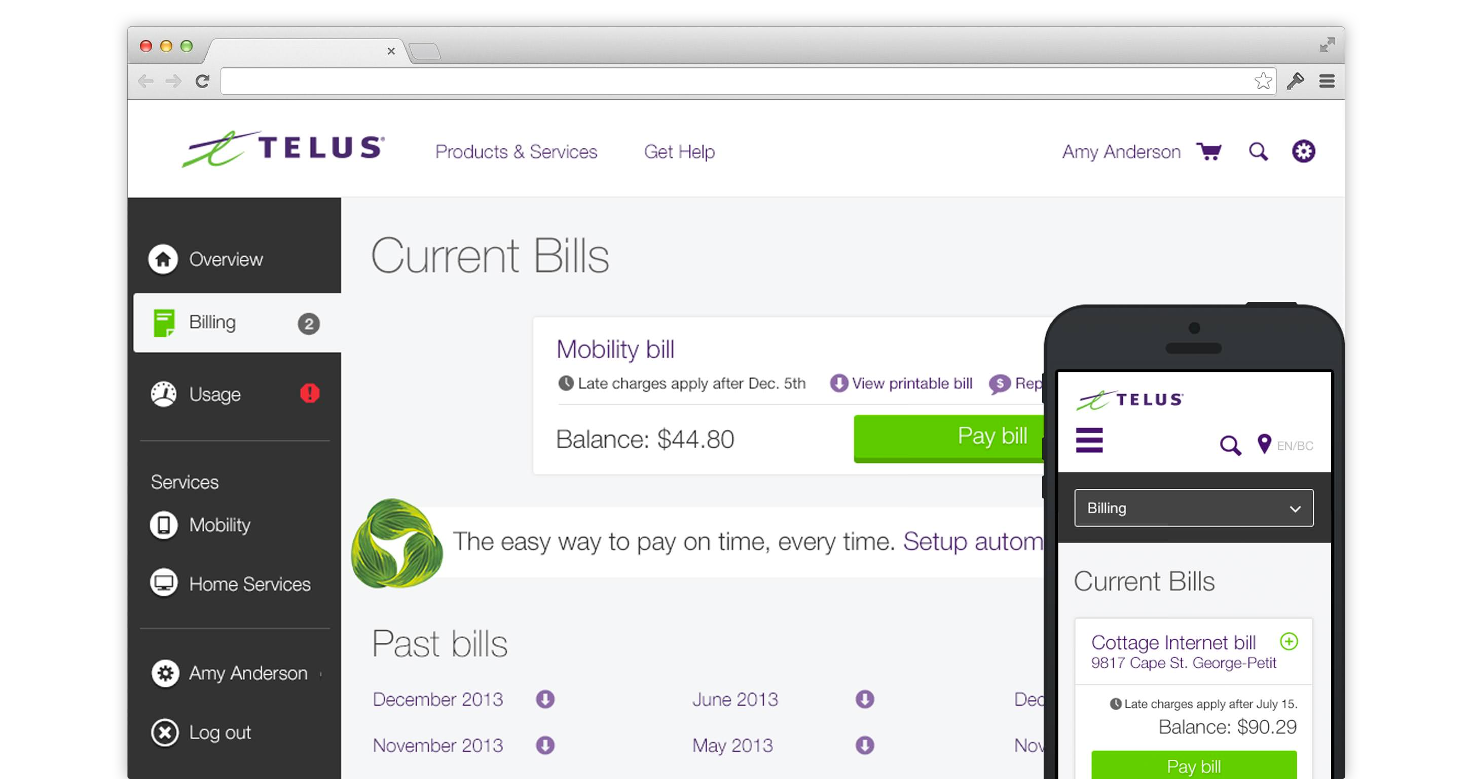 TELUS MyAccount - Online Monthly Phone Bill